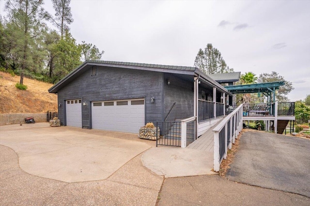 view of side of home featuring a deck