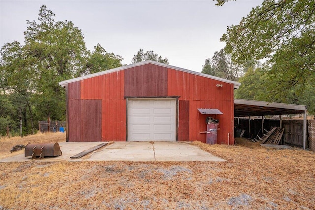 view of garage