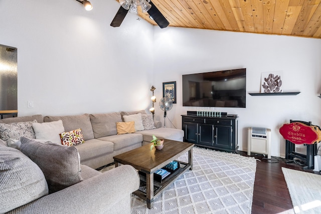 30570 Sleepy Hollow Dr, Shingletown, CA 96088 - living room featuring ceiling fan, wood finished floors, and wooden ceiling