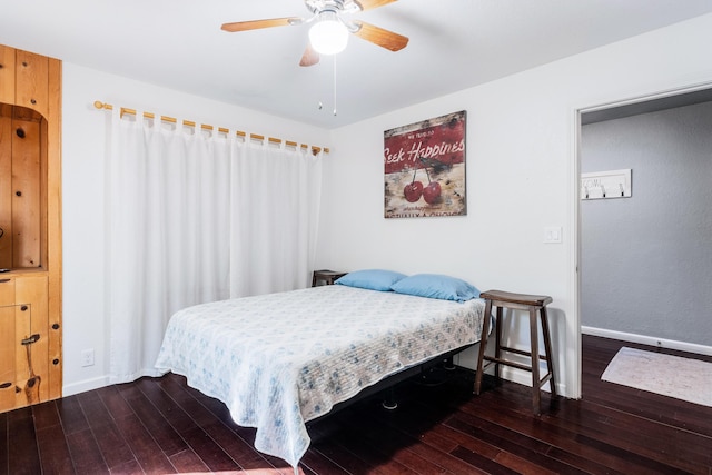 30570 Sleepy Hollow Dr, Shingletown, CA 96088 - bedroom featuring wood-type flooring and ceiling fan