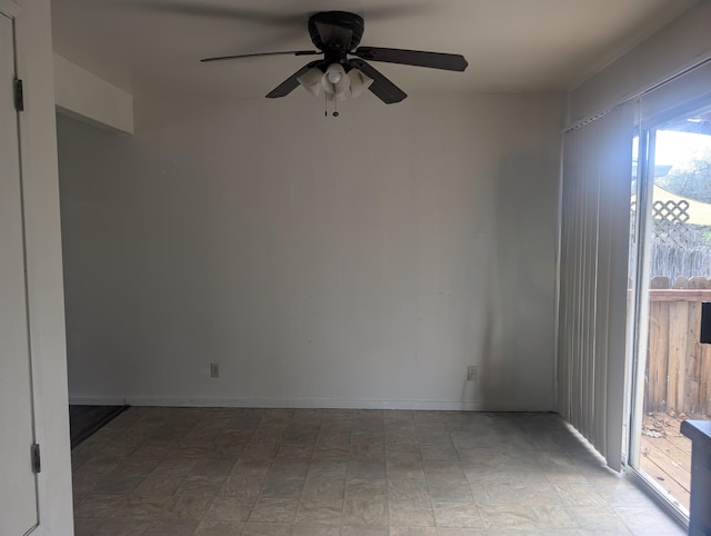 spare room featuring ceiling fan