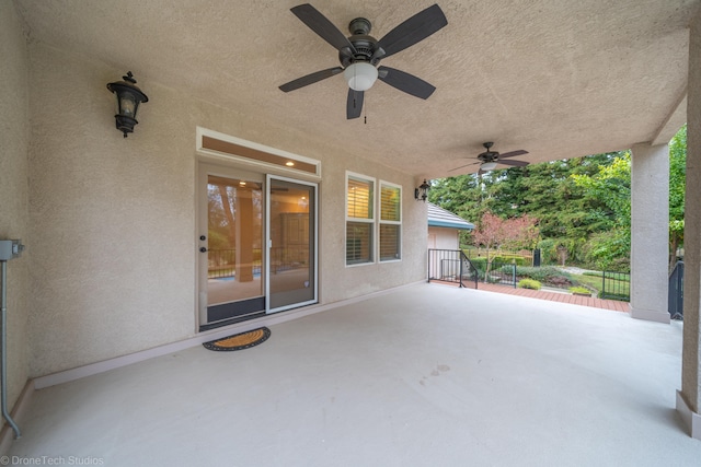 view of patio / terrace with ceiling fan