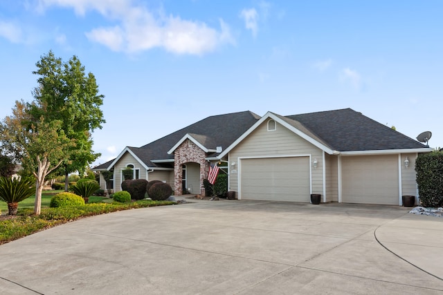 single story home featuring a garage