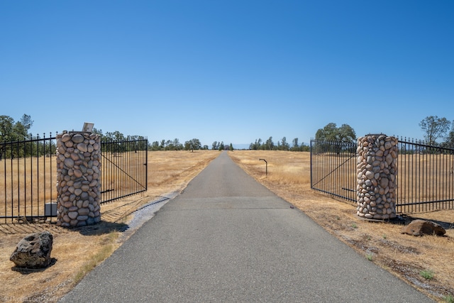 view of street featuring a rural view