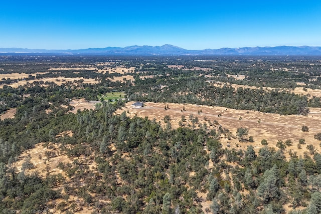 bird's eye view with a mountain view