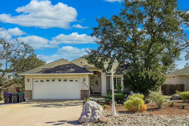 single story home featuring a garage