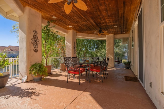 view of patio / terrace with ceiling fan