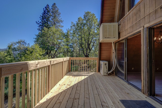 wooden deck with ac unit