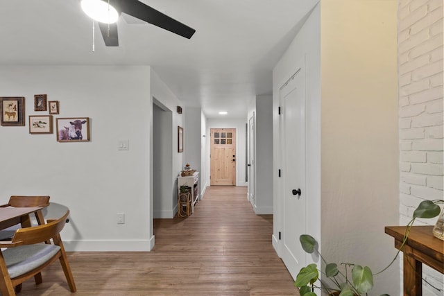 hall featuring hardwood / wood-style flooring