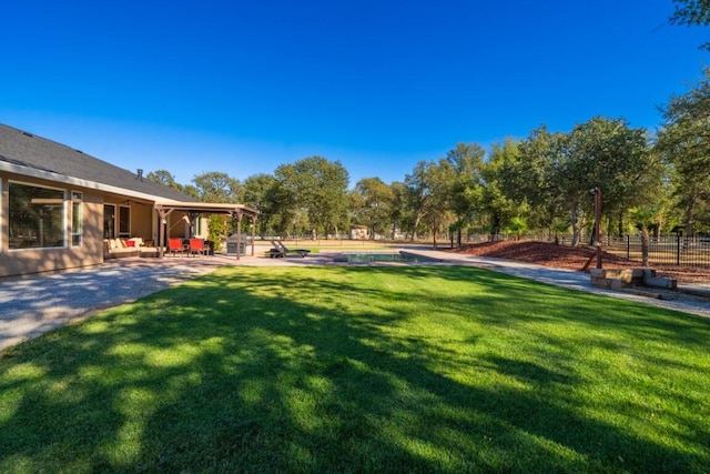 view of yard with a patio area