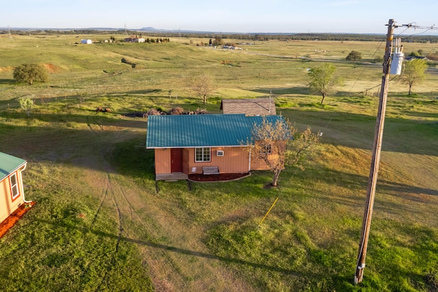 drone / aerial view with a rural view