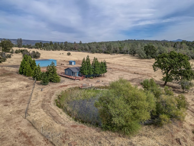 aerial view featuring a rural view