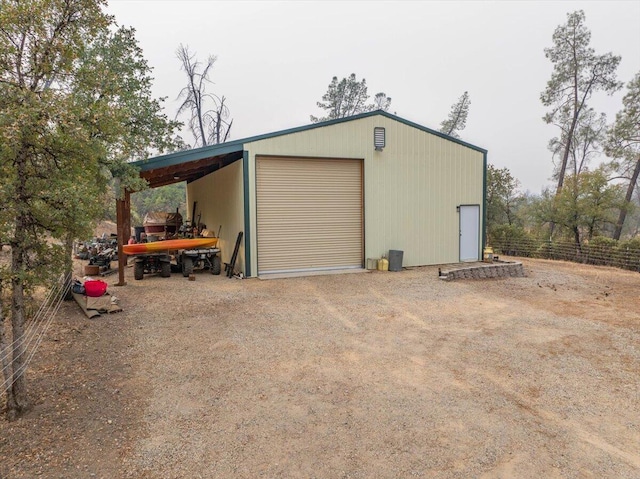 view of garage