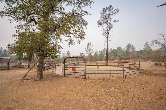 exterior space with a rural view