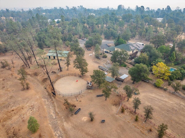 aerial view featuring a rural view