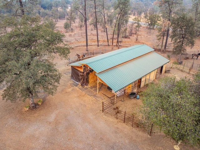 drone / aerial view with a rural view