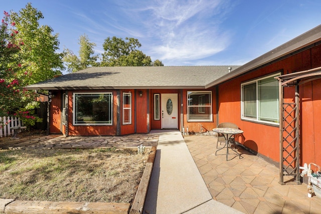 single story home with a patio area