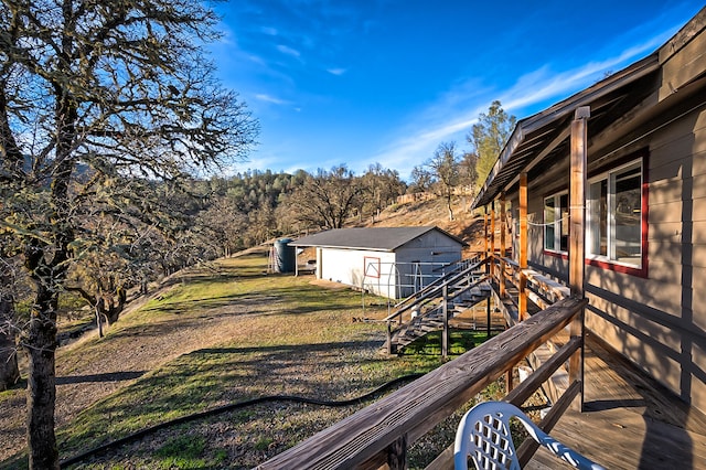 view of yard featuring a deck