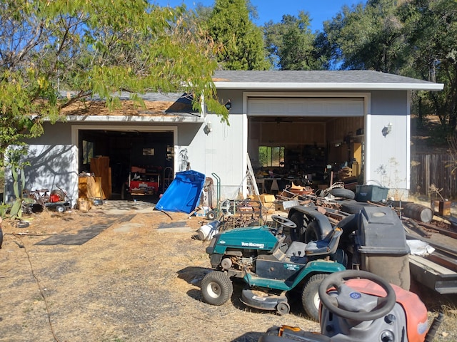 view of garage