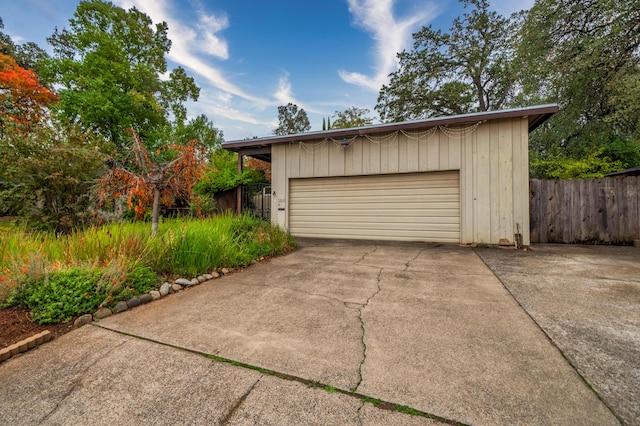 view of garage