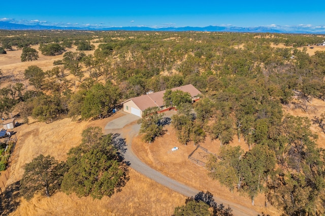 aerial view with a mountain view