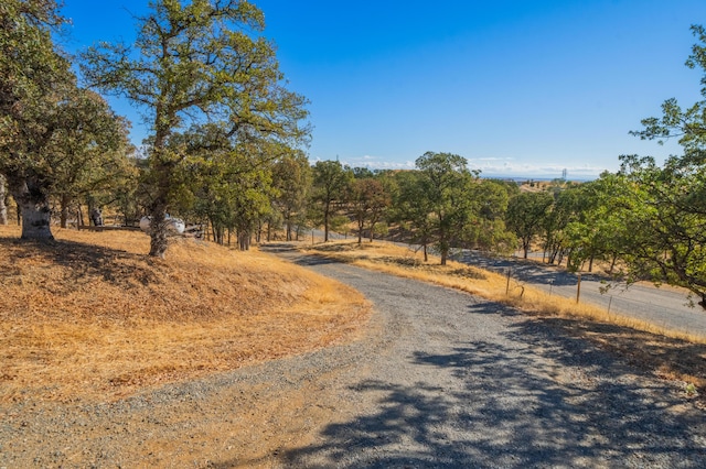 view of street with a rural view