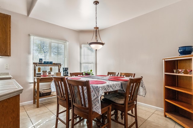 view of tiled dining room