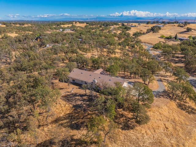 bird's eye view with a mountain view