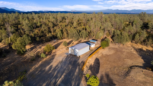 drone / aerial view with a mountain view