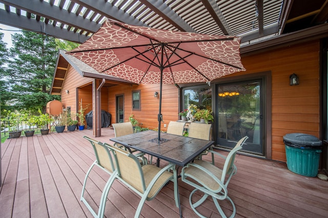 deck with a pergola