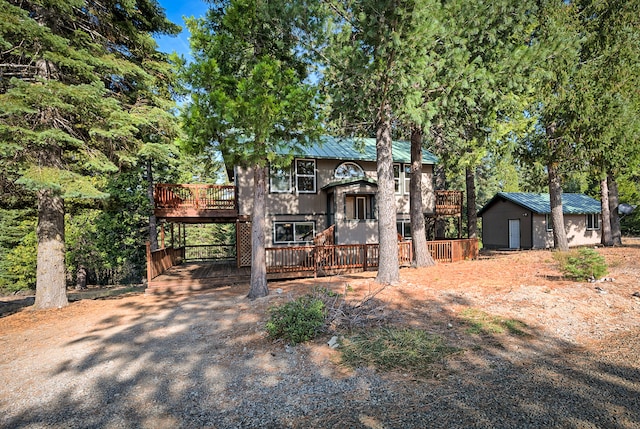 split foyer home with a deck