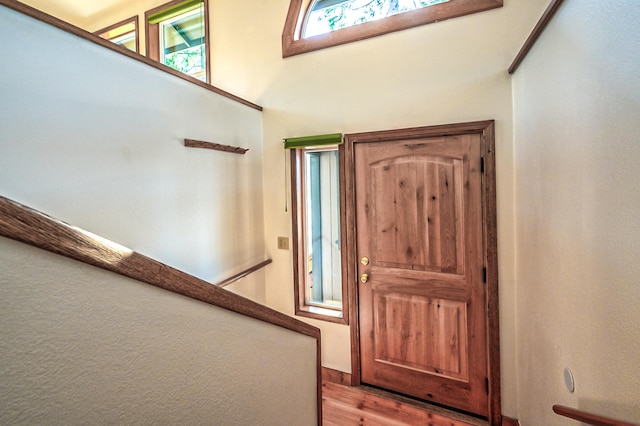 entryway with light wood-type flooring