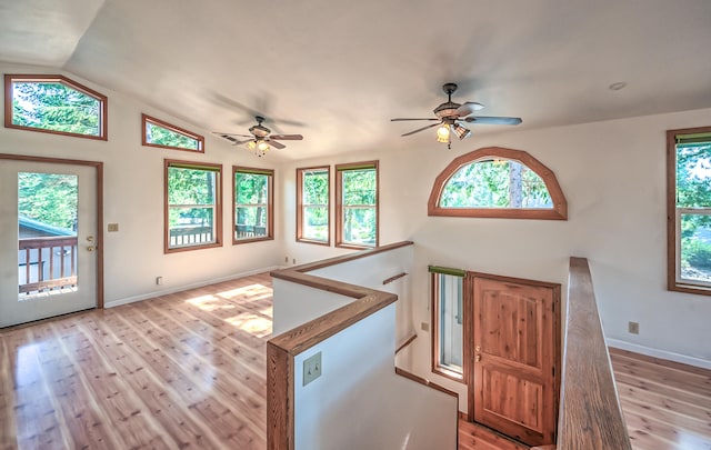 foyer featuring plenty of natural light and light wood-type flooring