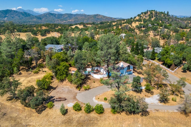 aerial view with a mountain view