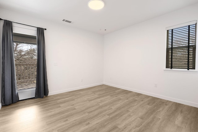 empty room featuring light wood-type flooring