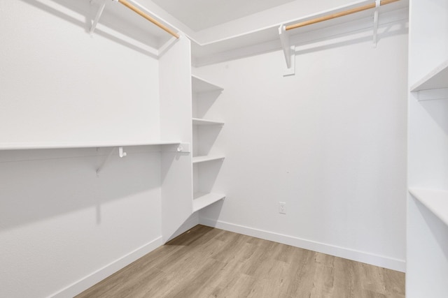 walk in closet featuring light hardwood / wood-style floors