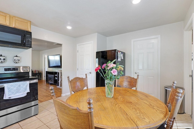 view of tiled dining room