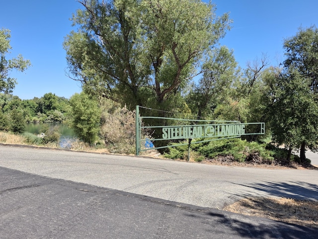 view of road with a water view