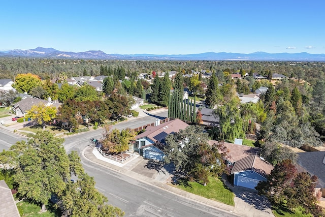 birds eye view of property featuring a residential view and a mountain view