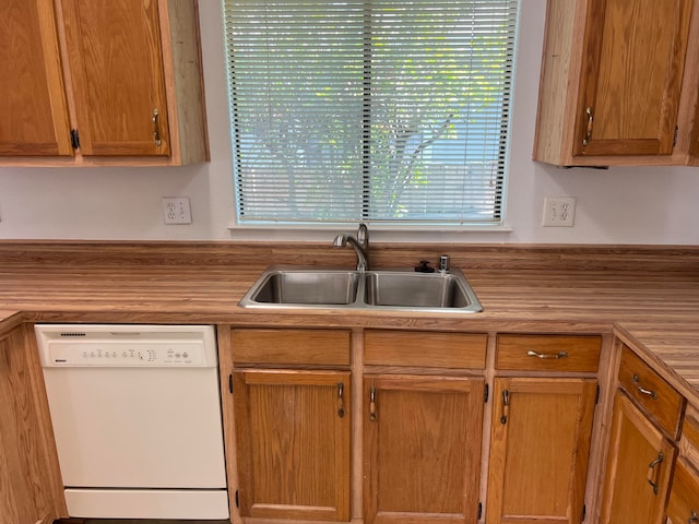 kitchen featuring sink, dishwasher, and a wealth of natural light