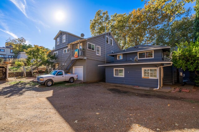 view of property featuring a garage