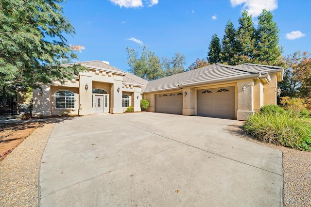 view of front facade with a garage