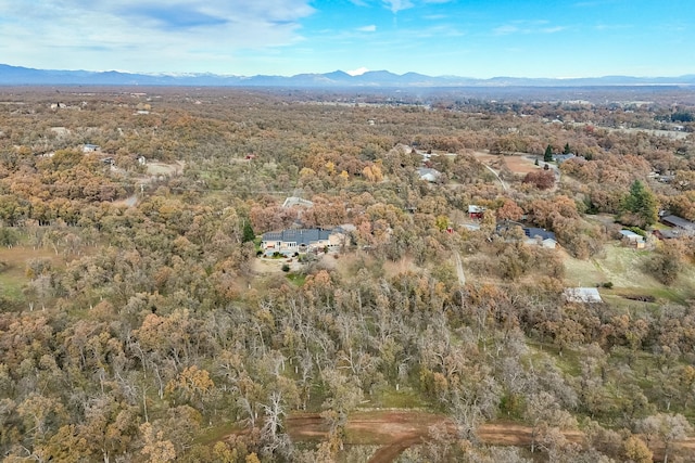 bird's eye view with a mountain view