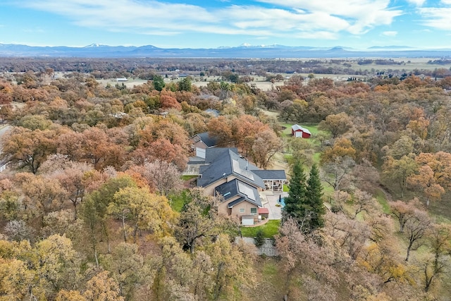 drone / aerial view with a mountain view