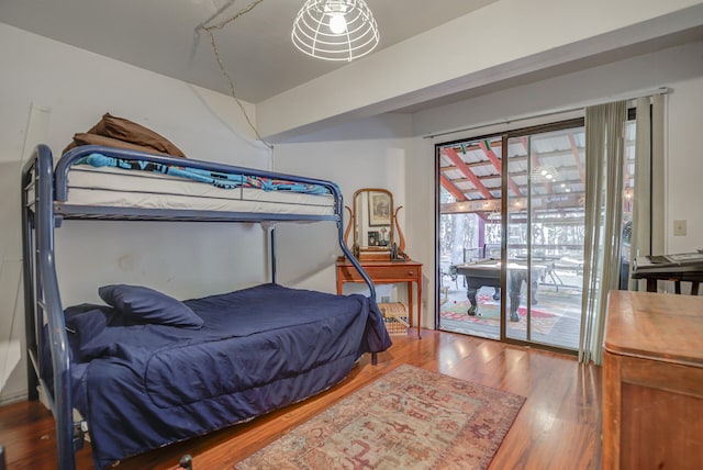 bedroom featuring hardwood / wood-style flooring