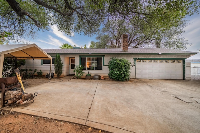 single story home featuring a garage