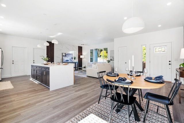 dining room featuring light wood-type flooring