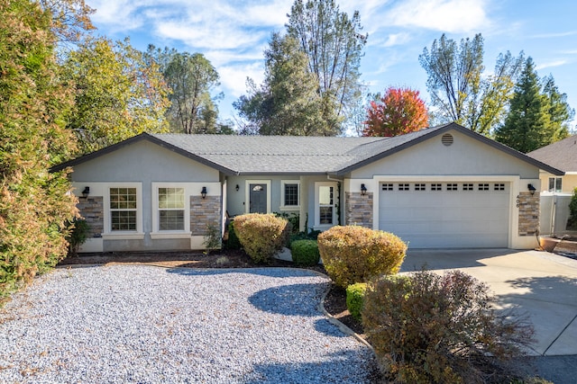 ranch-style home with a garage