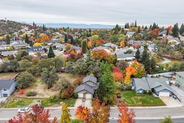 bird's eye view featuring a mountain view