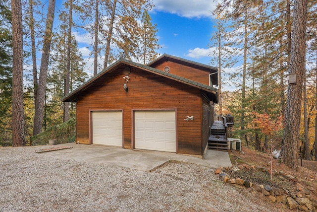 view of garage